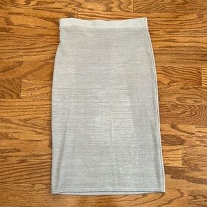 Grey Knit Pencil Skirt